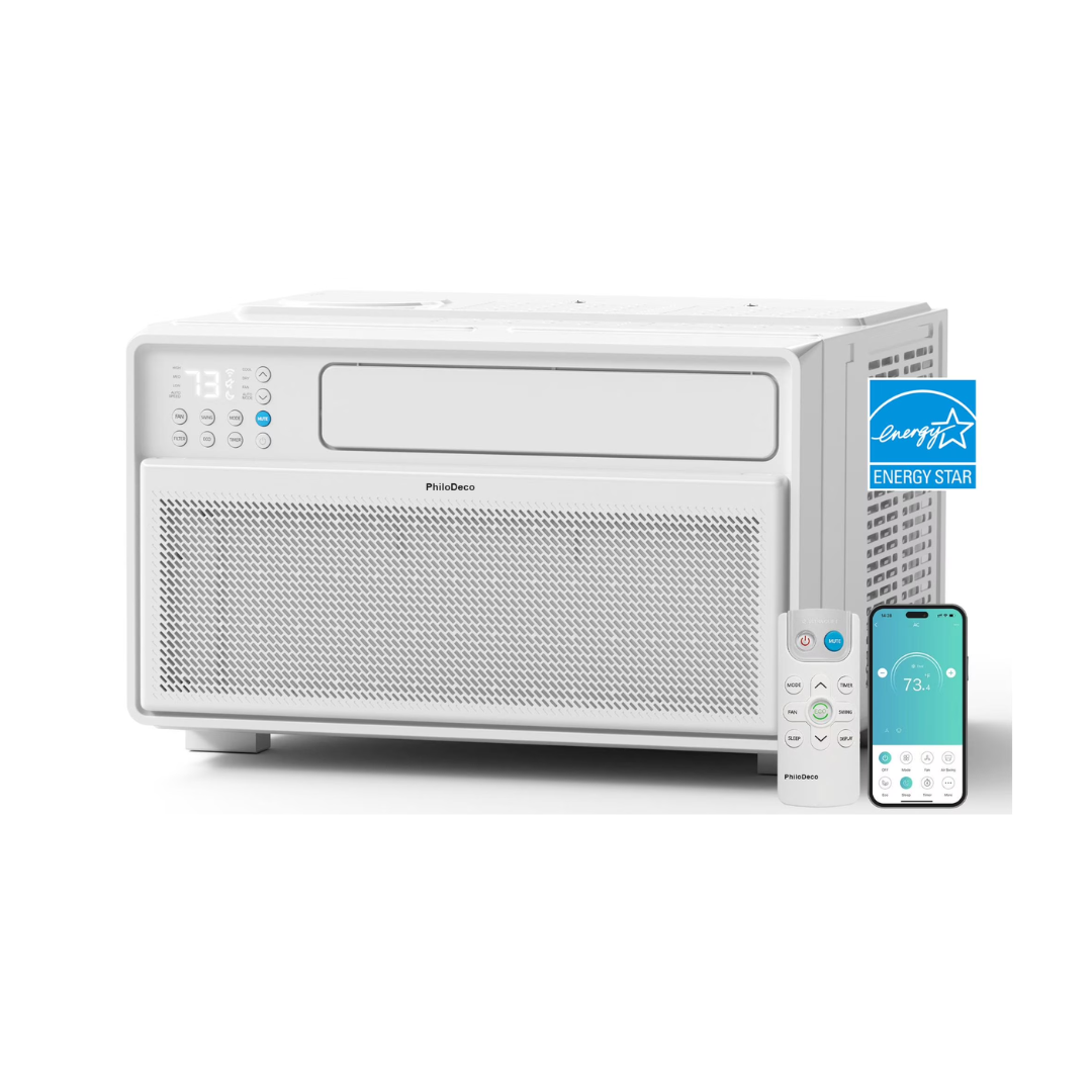PhiloDeco Energy Star Window Air Conditioner,12000 BTU 520 sq ft. Air Conditioner Window unit with Wifi Inverter Ac, Remote Control