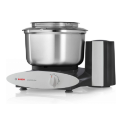 Bosch Universal Plus Stand Mixer with Stainless Steel Bowl with NutriMill Dough Hook Extender Bundle- Black 500 Watt