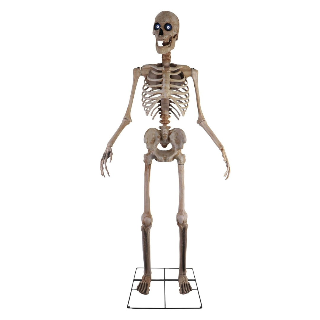 Haunted Hill Farm Motion-Activated 8-Ft. Tall Towering Skeleton, Plug-in Talking Scare Prop Animatronic