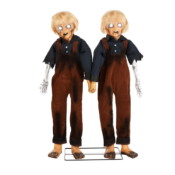 Creepy Twin Boys Animatronic Decoration