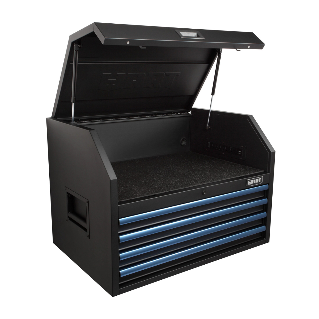 Hart 4-Drawer Steel Tool Chest Power Strip for Tool Storage
