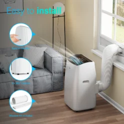 DuraComfort Portable Air Conditioner with Heat, 8150 BTU (12000 BTU ASHRAE), Smart WiFi, Cools Up to 350 Sq Ft, White