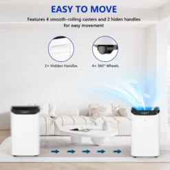 Fosawd 12000 BTU Portable Air Conditioner Cools up to 500 Sq. ft, 3-in-1 AC, Dehumidifier, Fan