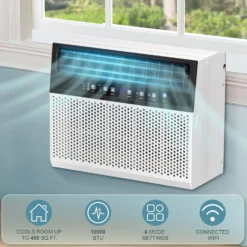 KISSAIR Window Air Conditioner, 10 000 BTU Ashrae Cools 450 Sq.ft., Window AC Unit 6 Modes 24H Timer