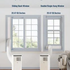 DuraComfort 8000 BTU Portable Air Conditioner, 3-in-1 AC Unit, Dehumidifier, Fan, Remote, Timer, for Room up to 230 Sq.Ft