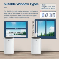 DuraComfort Portable Air Conditioners with Heater, 12000 BTU AC Unit with Heat, Cool, Dehumidifier, Fan for Room ups to 350 Sq.Ft
