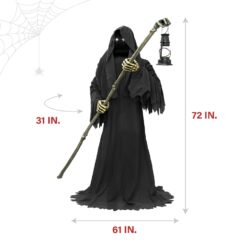 Haunted Hill Farm 6-ft Freestanding Motion Activated Talking Lighted Ghost Animatronic