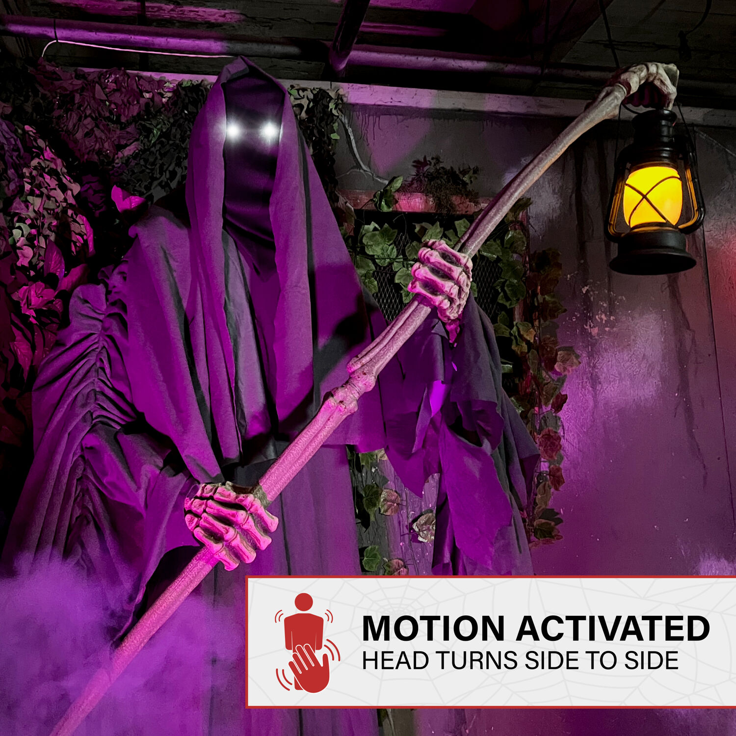 Haunted Hill Farm 6-ft Freestanding Motion Activated Talking Lighted Ghost Animatronic