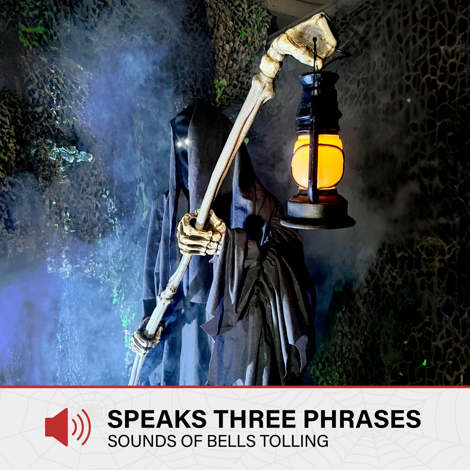 Haunted Hill Farm 6-ft Freestanding Motion Activated Talking Lighted Ghost Animatronic