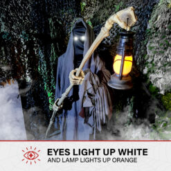 Haunted Hill Farm 6-ft Freestanding Motion Activated Talking Lighted Ghost Animatronic