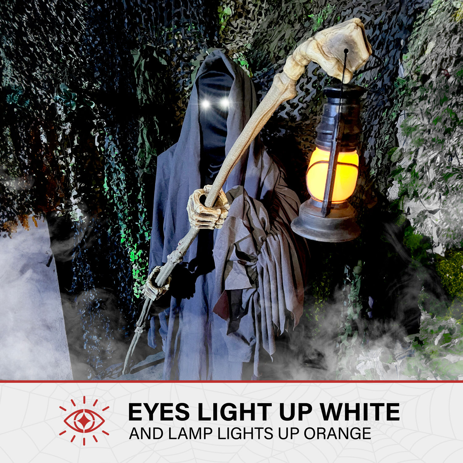 Haunted Hill Farm 6-ft Freestanding Motion Activated Talking Lighted Ghost Animatronic