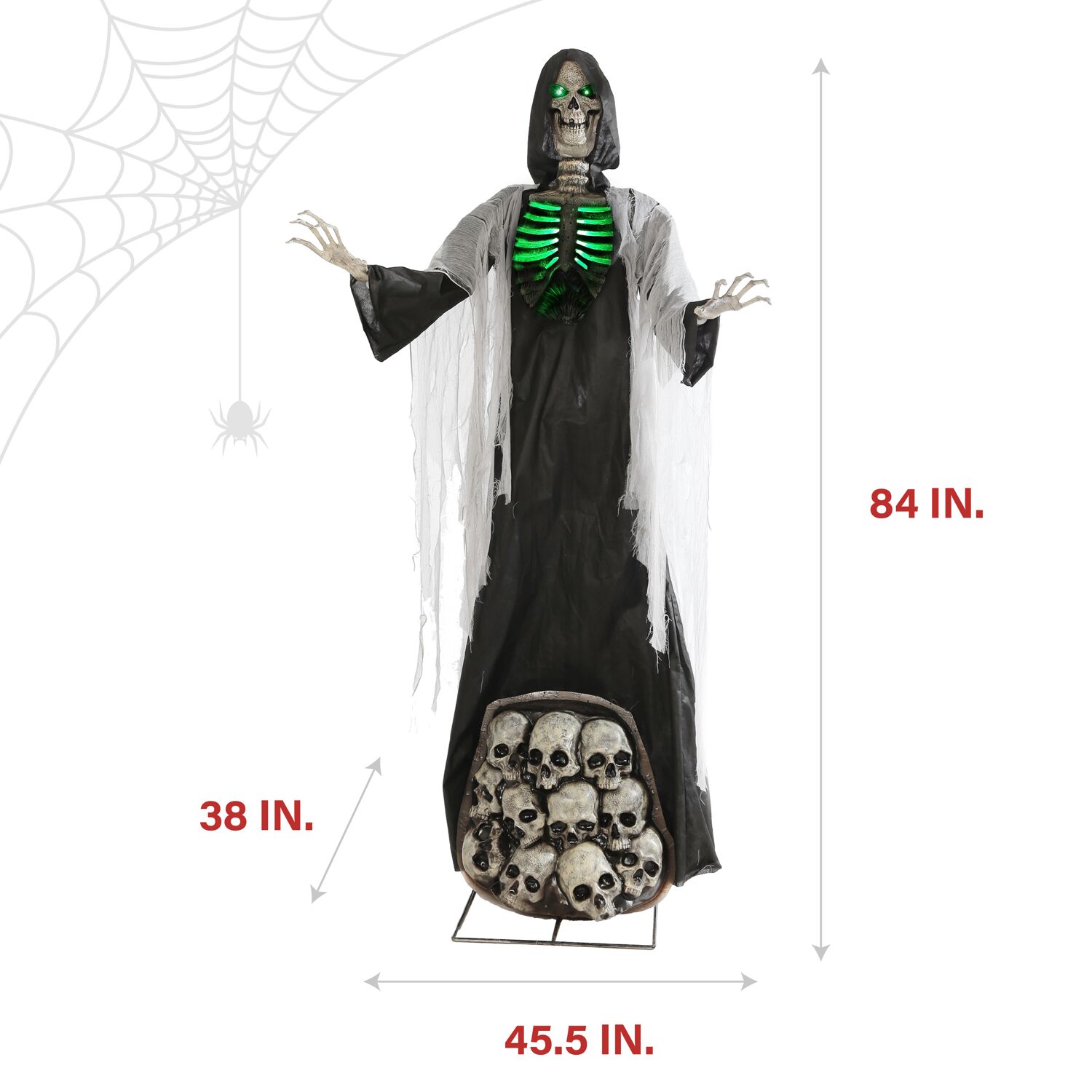 Haunted Hill Farm 7-ft Freestanding Lighted Ajal Ghost Animatronic