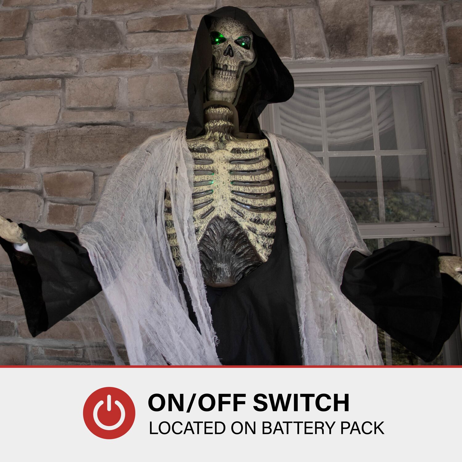 Haunted Hill Farm 7-ft Freestanding Lighted Ajal Ghost Animatronic