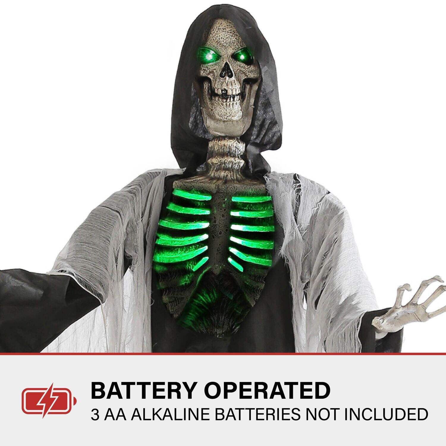 Haunted Hill Farm 7-ft Freestanding Lighted Ajal Ghost Animatronic