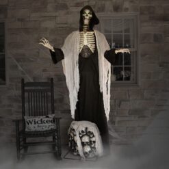 Haunted Hill Farm 7-ft Freestanding Lighted Ajal Ghost Animatronic
