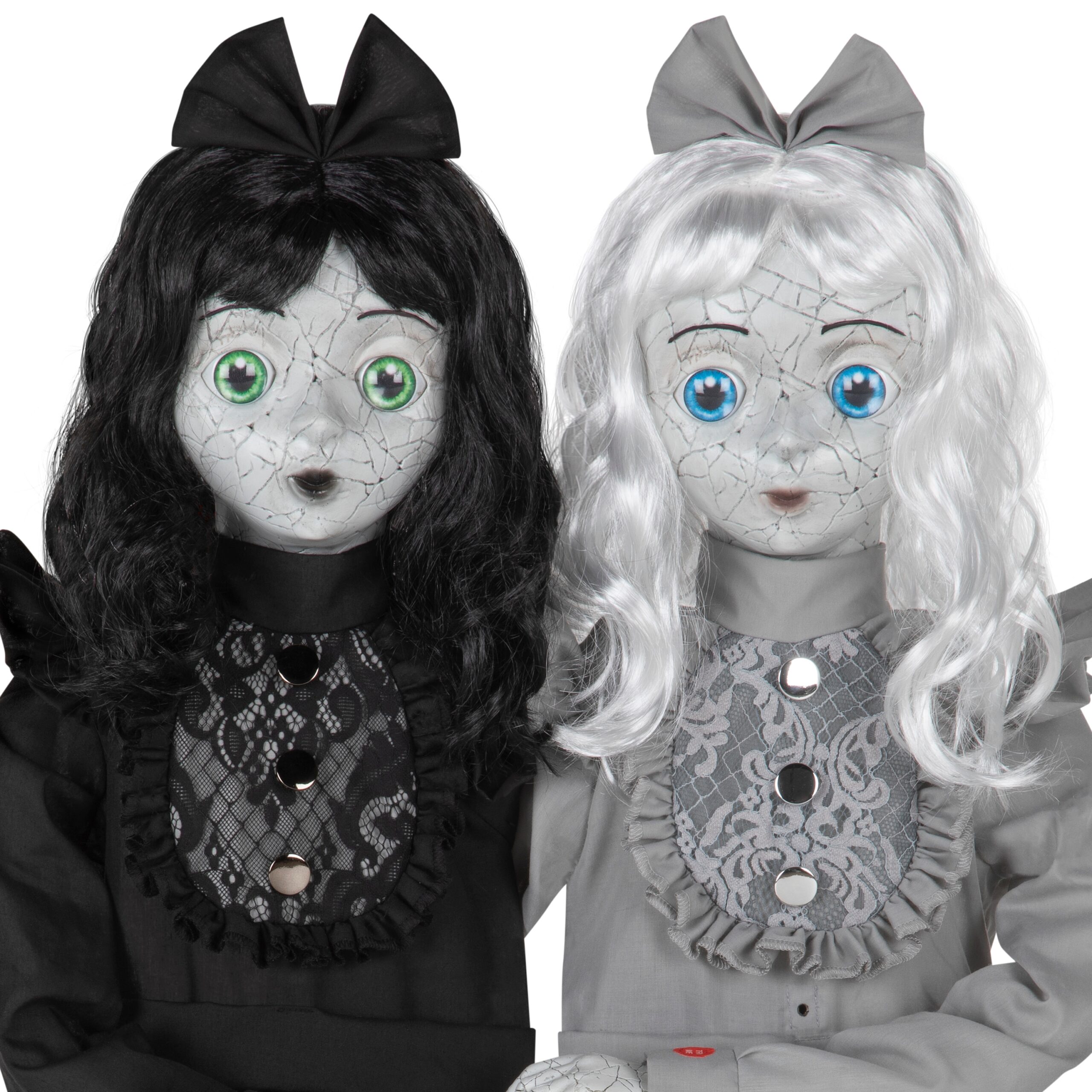 Haunted Living 3-ft Creepy Twins Motion Activated Lighted Animatronic