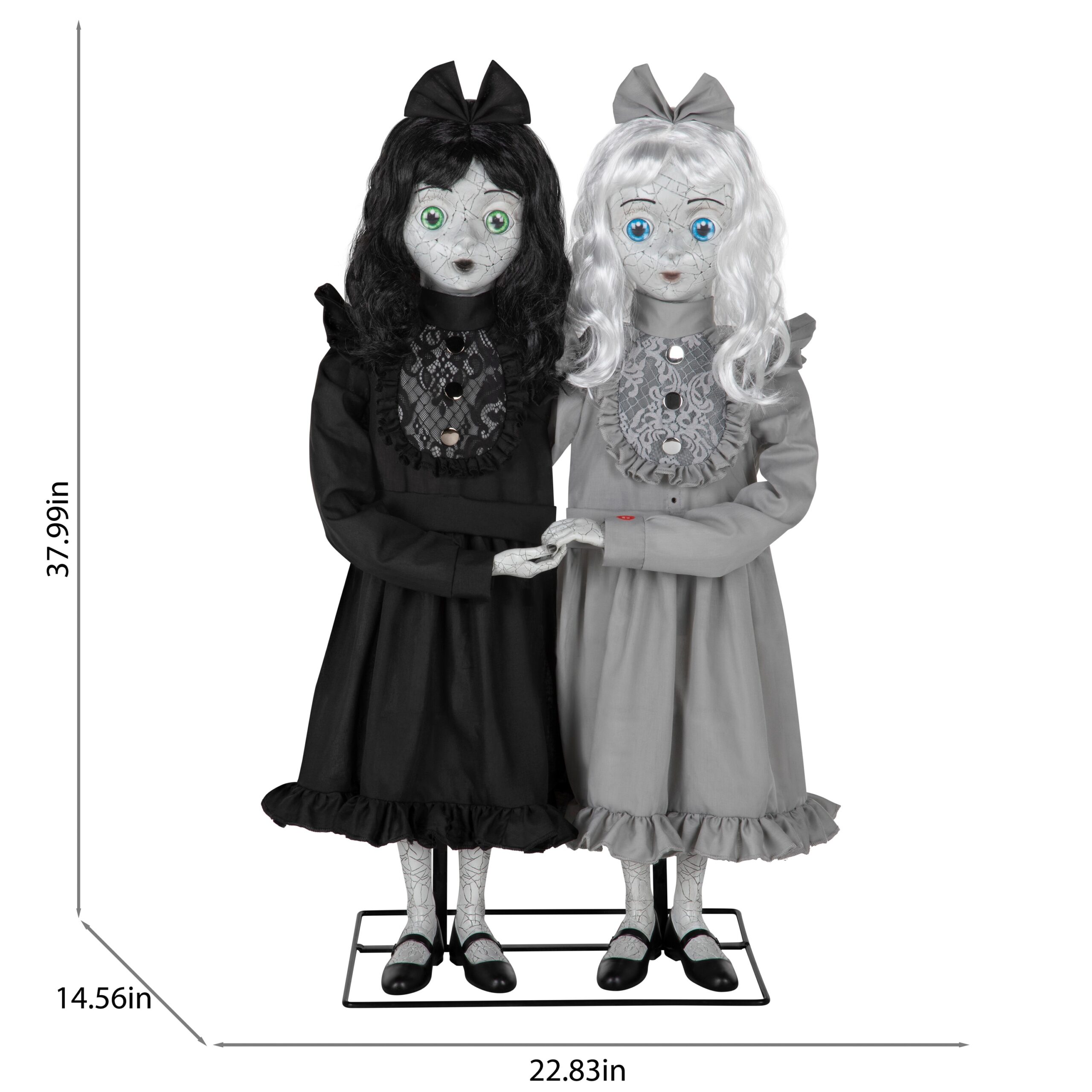 Haunted Living 3-ft Creepy Twins Motion Activated Lighted Animatronic