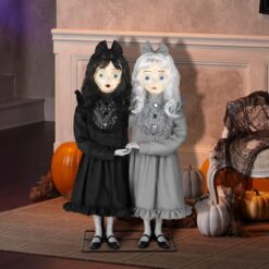 Haunted Living 3-ft Creepy Twins Motion Activated Lighted Animatronic