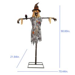 Haunted Living 7.5-ft Lighted Talking Scarecrow Motion Activated Animatronic