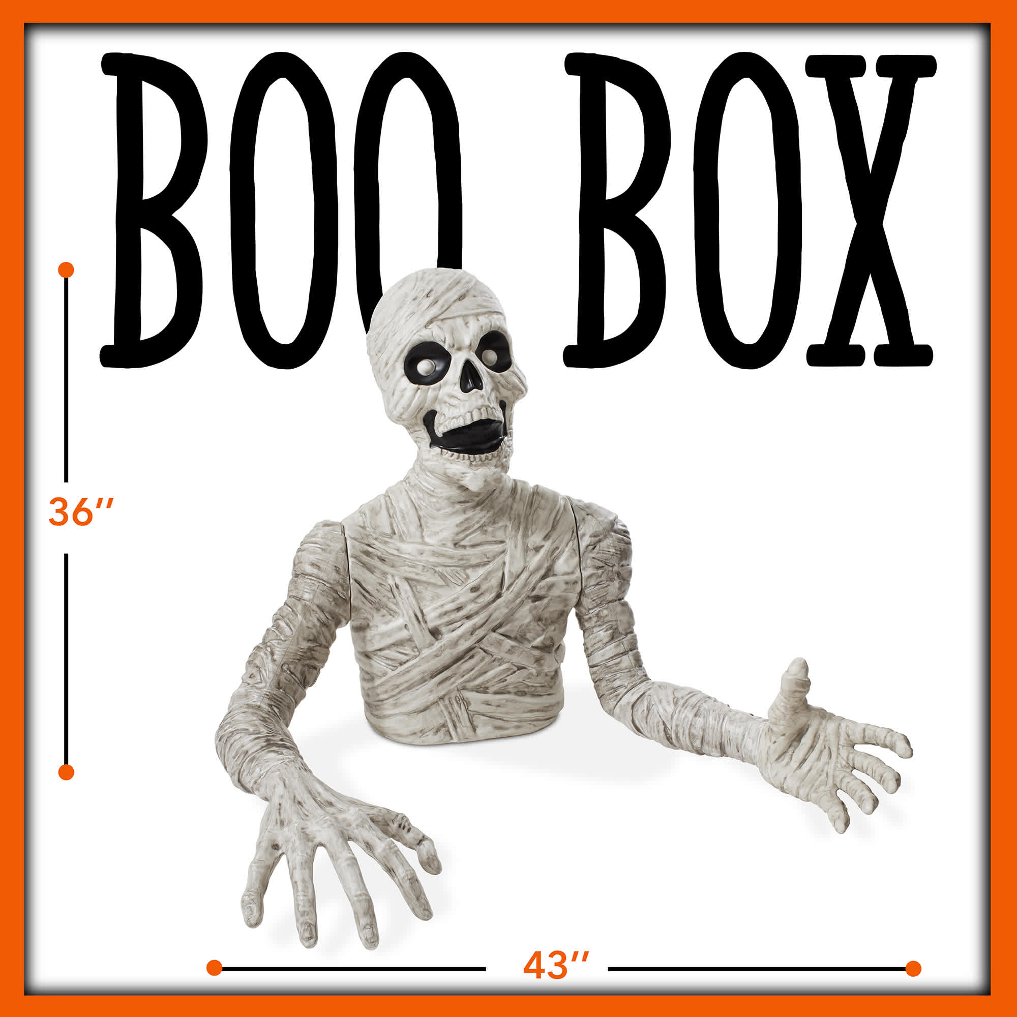 BOO BOX 36" Halloween Groundbreaker - Creepy Exterior Halloween Yard Décor