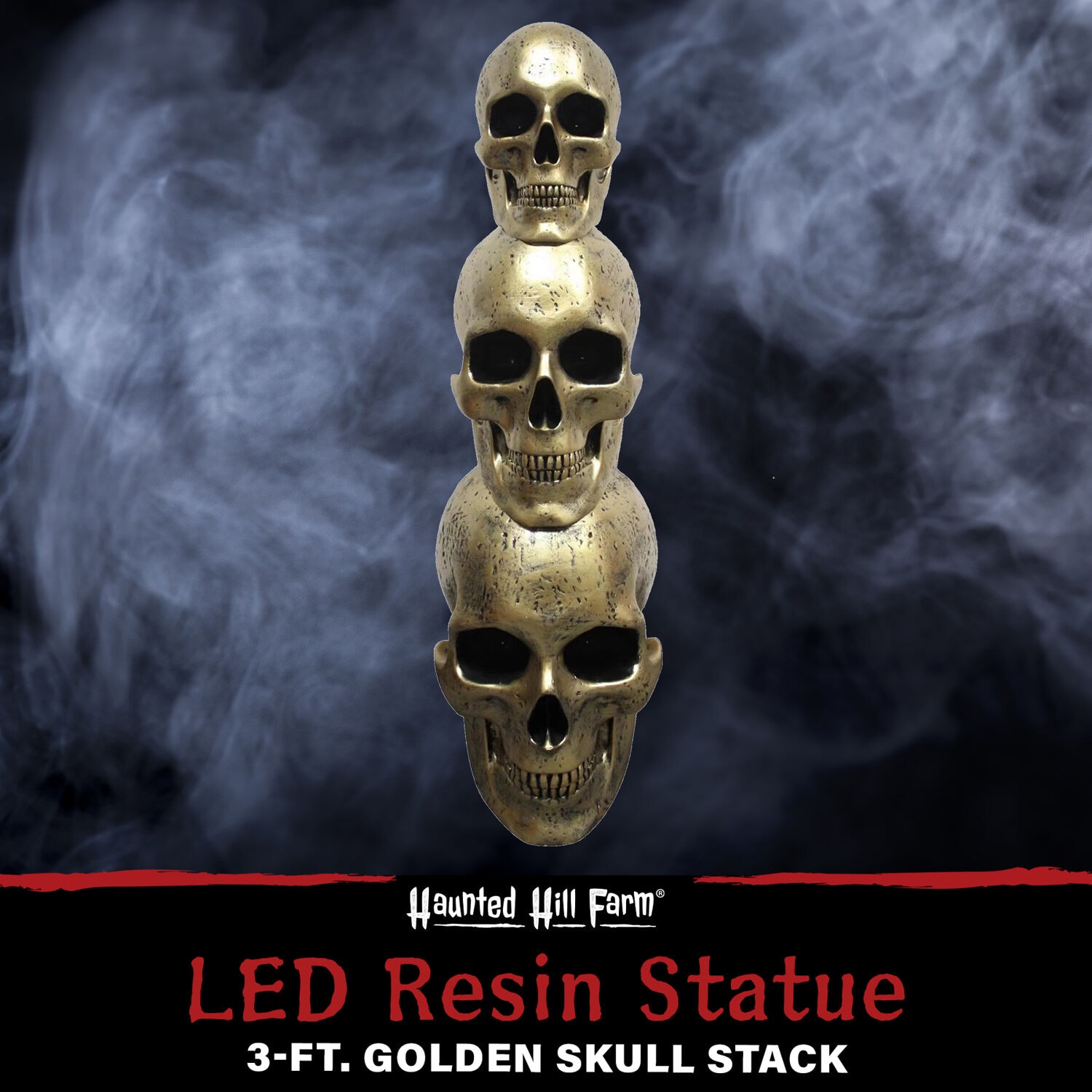 Haunted Hill Farm 3-ft Freestanding Lighted Skull Porch decoration