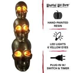 Haunted Hill Farm 3-ft Freestanding Lighted Skull Porch decoration