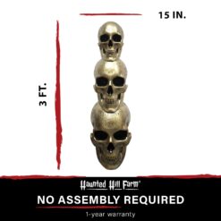 Haunted Hill Farm 3-ft Freestanding Lighted Skull Porch decoration