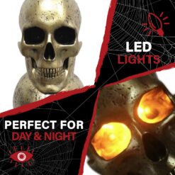 Haunted Hill Farm 3-ft Freestanding Lighted Skull Porch decoration