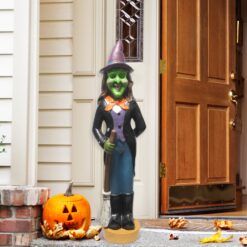 Haunted Hill Farm 4-ft Freestanding Lighted Witch Door decoration