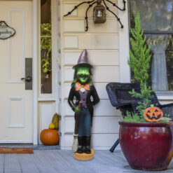 Haunted Hill Farm 4-ft Freestanding Lighted Witch Door decoration
