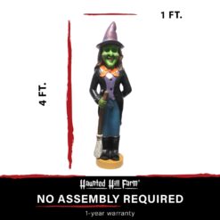 Haunted Hill Farm 4-ft Freestanding Lighted Witch Door decoration