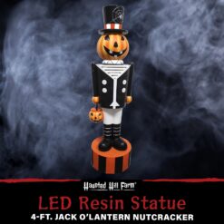 Haunted Hill Farm 4-ft Freestanding Lighted Jack-o-lantern Porch decoration