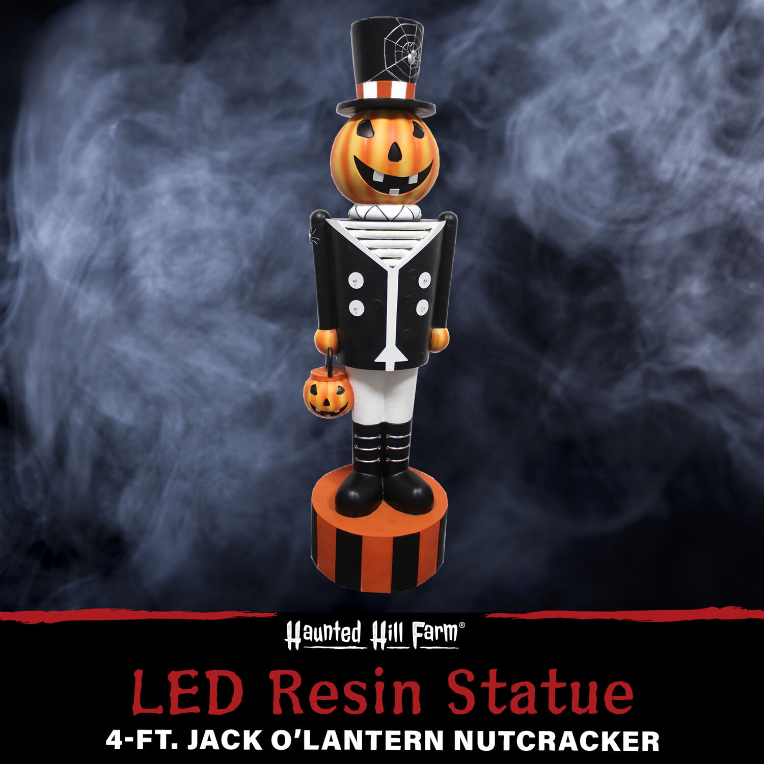 Haunted Hill Farm 4-ft Freestanding Lighted Jack-o-lantern Porch decoration