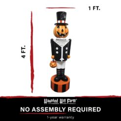 Haunted Hill Farm 4-ft Freestanding Lighted Jack-o-lantern Porch decoration