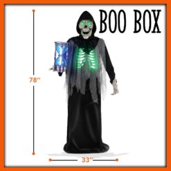 BOO BOX Halloween Animatronic Grim Reaper Outdoor Decor - Sound and Motion