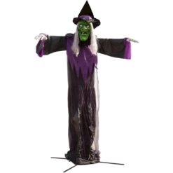 Haunted Hill Farm 15.09-ft Freestanding Talking Lighted Witch Animatronic