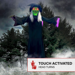 Haunted Hill Farm 15.09-ft Freestanding Talking Lighted Witch Animatronic