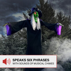 Haunted Hill Farm 15.09-ft Freestanding Talking Lighted Witch Animatronic