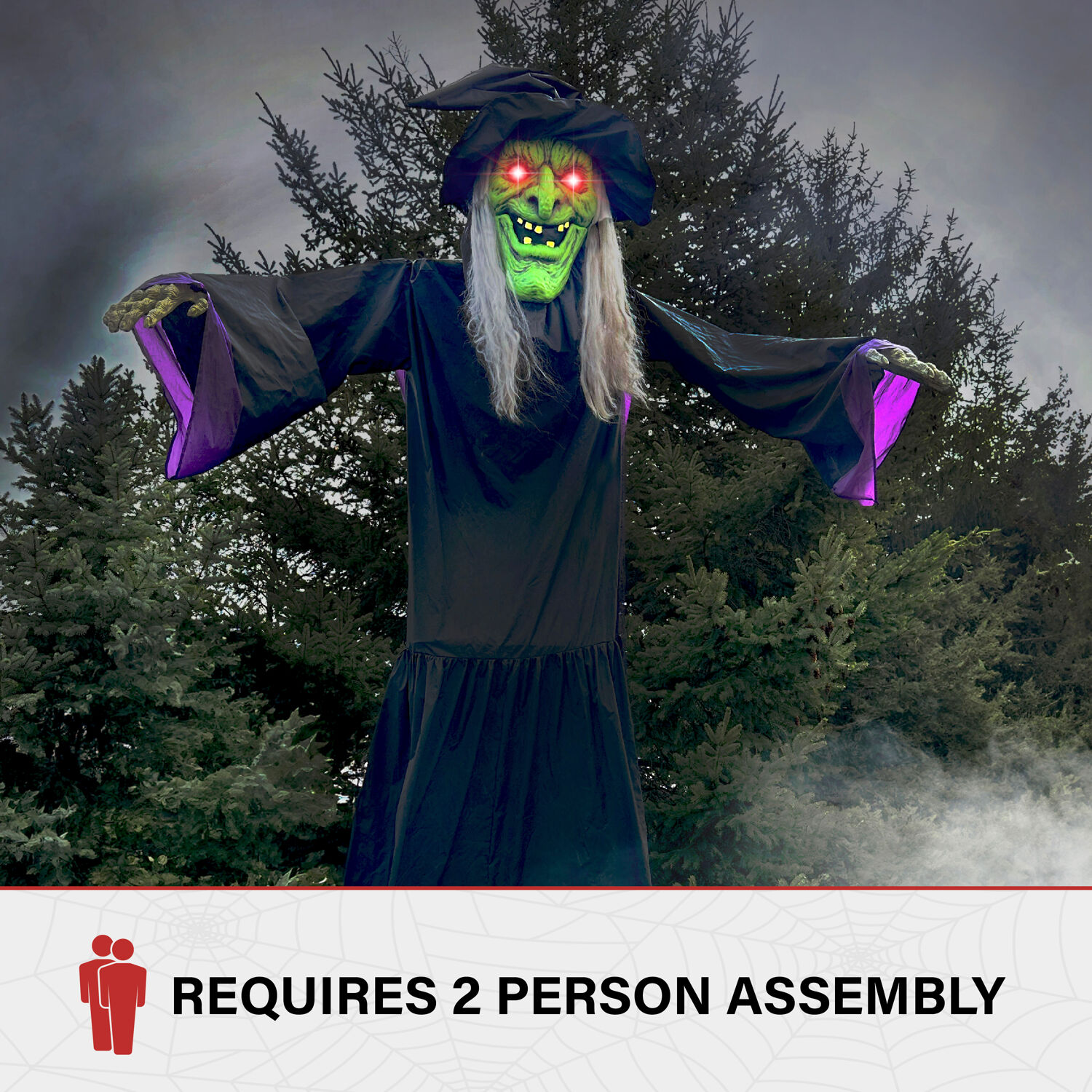 Haunted Hill Farm 15.09-ft Freestanding Talking Lighted Witch Animatronic