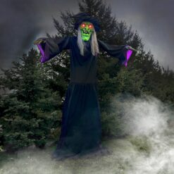 Haunted Hill Farm 15.09-ft Freestanding Talking Lighted Witch Animatronic