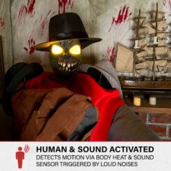 Haunted Hill Farm 5.64-ft Freestanding Motion Activated Laughing Lighted Monster Animatronic