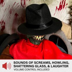 Haunted Hill Farm 5.64-ft Freestanding Motion Activated Laughing Lighted Monster Animatronic