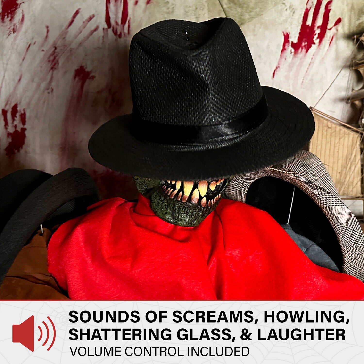 Haunted Hill Farm 5.64-ft Freestanding Motion Activated Laughing Lighted Monster Animatronic