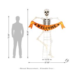 Glitzhome 86.25-in Freestanding Lighted Scarecrow Light