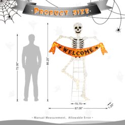 Glitzhome 86.25-in Freestanding Lighted Scarecrow Light