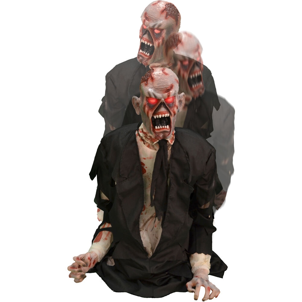 Haunted Hill Farm 5.25-ft Freestanding Motion Activated Laughing Lighted Zombie Animatronic