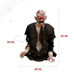 Haunted Hill Farm 5.25-ft Freestanding Motion Activated Laughing Lighted Zombie Animatronic