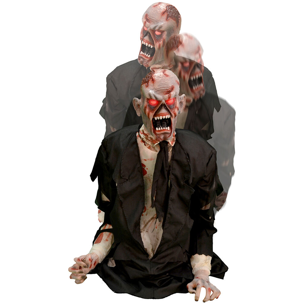 Haunted Hill Farm 5.25-ft Freestanding Motion Activated Laughing Lighted Zombie Animatronic