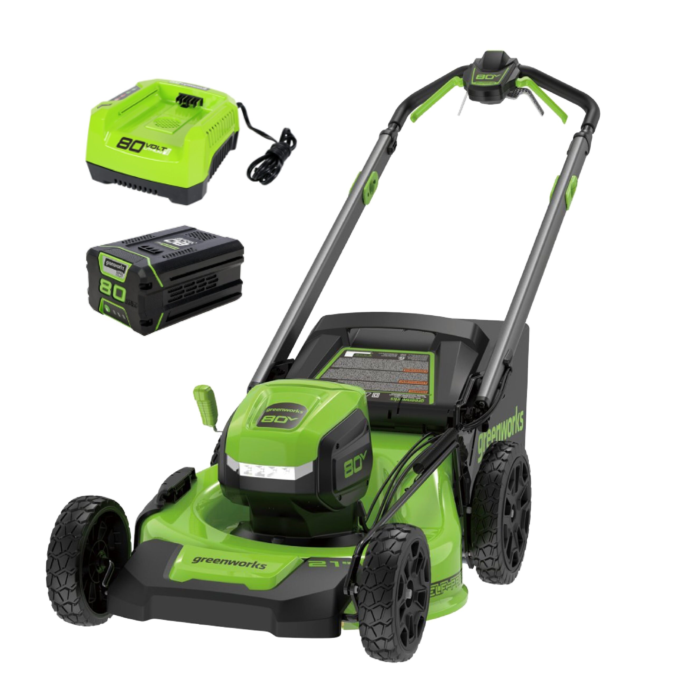 Greenworks 80-volt, 21-in Self Propelled Battery Walk Mower with (1) 4 Ah Battery & Charger Included