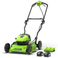 Greenworks 24-volt, 19-in Push Battery Walk Mower with (2) 4 Ah Batteries & Charger Included